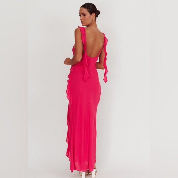 JOYRIDE RUFFLE MAXI DRESS MAGENTA - Picture 2 of 9